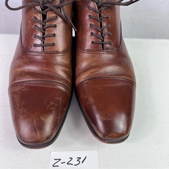 Florsheim Shoes Oxford Mens 10.5D Brown Lace Up Leather Upper Lace Up Cap Toe - Picture 2 of 9